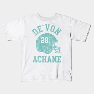 De'Von Achane Miami Helmet Font Kids T-Shirt